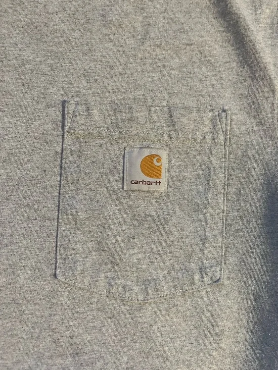 Carhartt Pocket T-Shirt Men’s Medium Loose Fit Grey Workwear Basic Tee - Picture 4 of 11